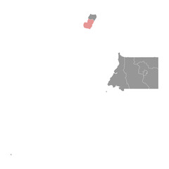 Bioko Sur province map, administrative division of Equatorial Guinea. Vector illustration.