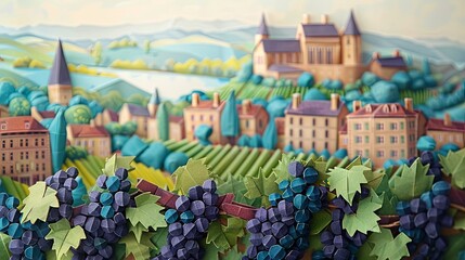 Origami Vineyards of Bordeaux Paper Town  