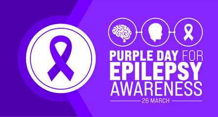 March is Epilepsy Awareness day or Purple Day background template. Holiday concept. use to background, banner, placard, card, and poster design template with text inscription and standard color.