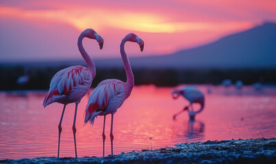 Embark on a journey through the breathtaking landscapes of Tanzania's Manyara and Serengeti regions, where the vibrant hues of flamingos paint the shores of tranquil lakes.