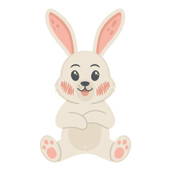 Cute rabbit, on a white background