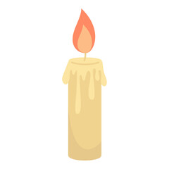 Cozy candle on white background, vector illustration