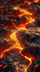 Lava texture as hot molten magma slowly solidifies Generative AI