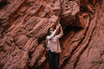 Exploring the rocky terrain of Purmamarca desert