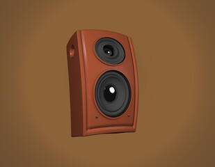 audio speaker 3d illustration. speaker 3d render icon.