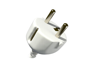Electric power plug isolated 3d illustration on white background. plug 3d icon
