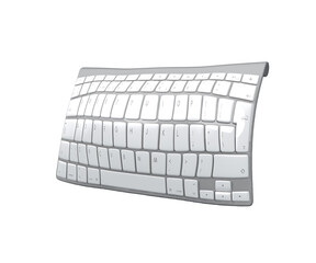 keyboard 3d illustration. 3D Computer Keyboard isolated on white background. keyboard 3d icon