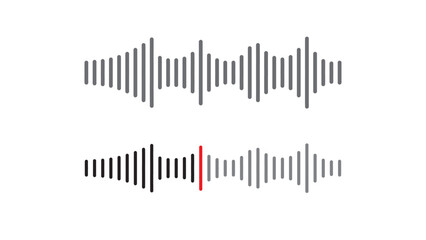  sound waveform pattern for radio podcasts, music players, video editors, voice messages in social media chats, voice assistants, and recorders. frequency,