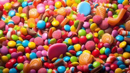 Fototapeta na wymiar Many colorful candies