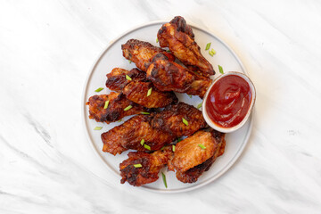 Spicy chicken wings in bbq sauce