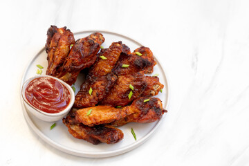 Spicy chicken wings in bbq sauce