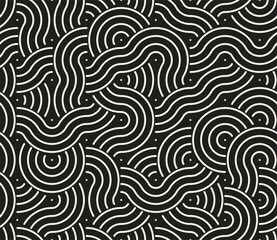 Vector seamless pattern. Repeating geometric elements. Stylish monochrome background design.