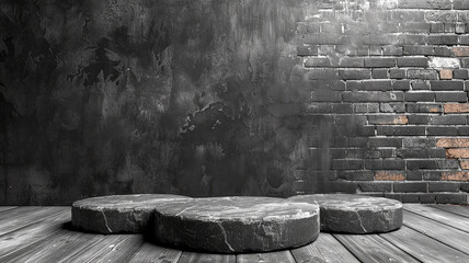 3d illustration empty podium with abstact background very realistic front view mock up