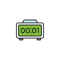 Alarm Clock icon design with white background stock illustration