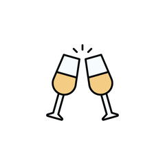 Cheers  icon design with white background stock illustration