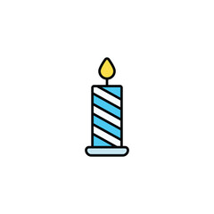 Birthday Candle icon design with white background stock illustration