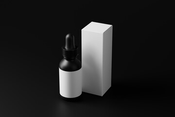 dropper bottle mockups featuring a non-transparent black dropper bottle