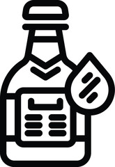 Alcohol free beer bottle icon outline vector. Brewery glassware. Drink frothy container