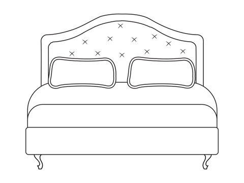 recommend clip art: Bed doodle icon in vector. Hand drawn bed icon in vector. Doodle bed illustration, contemporary bedroom interior with Modern Upholstered Headboard, white bed featuring a cozy blanket