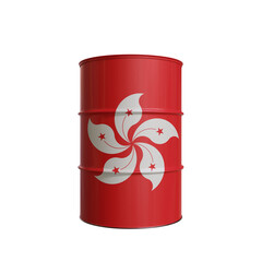 Oil Barrel With The Flag Of Hong Kong