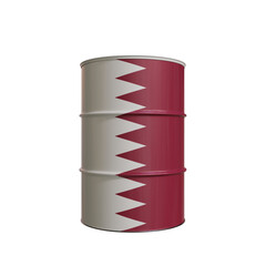 Oil Barrel With The Flag Of Qatar