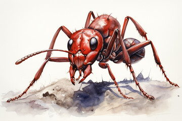 illustration of a muscular ant 