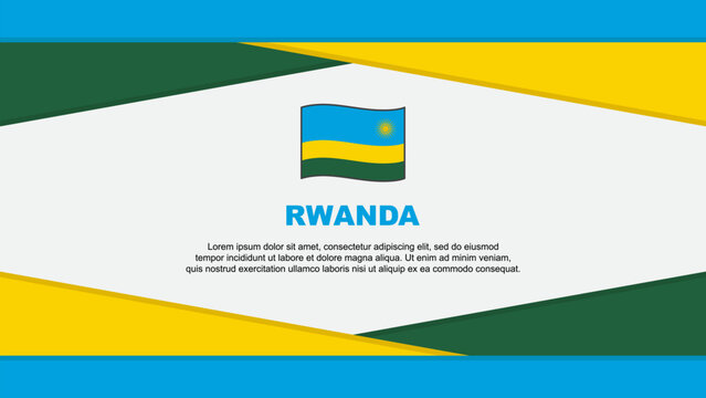 Rwanda Flag Abstract Background Design Template. Rwanda Independence Day Banner Cartoon Vector Illustration. Rwanda Vector