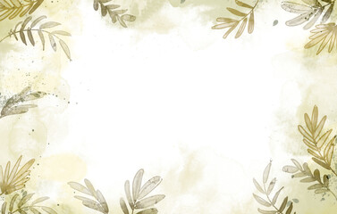 Watercolor floral background. PNG transparent frame - 740678352