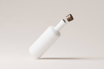 mockup set of a white ceramic or plastic bottle with matte finish