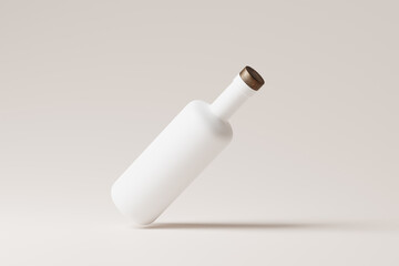 mockup set of a white ceramic or plastic bottle with matte finish