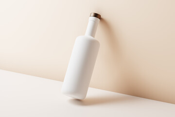 mockup set of a white ceramic or plastic bottle with matte finish