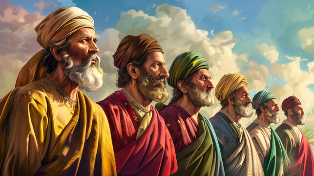 Characters and prophets of God from ancient times Generative AI Illustration