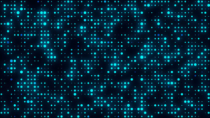 Abstract vanishing texture. The concept of data movement by binary code. Halftone with noise effect and dots. Matrix background on screen. Futuristic pattern. 3D rendering.