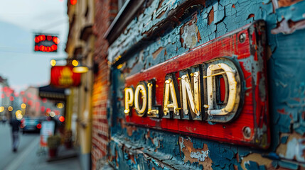 The entrance to a pub in Poland. - obrazy, fototapety, plakaty