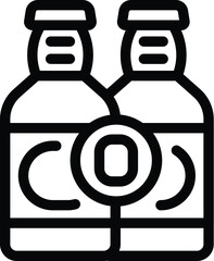 Beer ale glass bottles icon outline vector. Non boozy brew malt beverages containers. Bottled brewery production