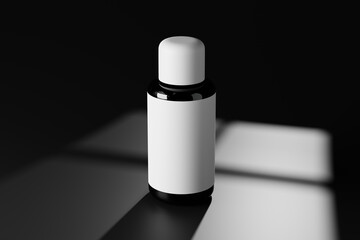 cosmetic or medicine bottle with outer packaging box mockup