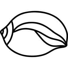 seashell line black icon