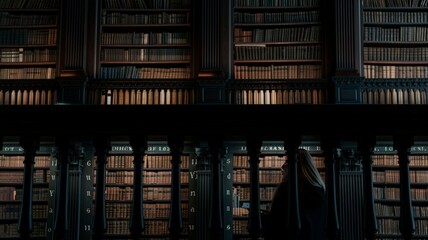 Naklejka premium Elegant Historical Library Interior