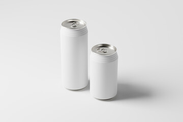 Retro style ridged can mockups featuring aluminum cans with ridges on top of the can