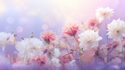 Dreamy Pastel Colored Floral Background