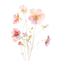 Pink Watercolor Poppy Flower Illustration