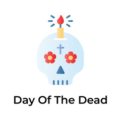 An eye catching icon of Day of the Dead in editable style, Isolated on white background