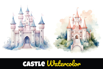 watercolor of castle vector illustration © Finkha