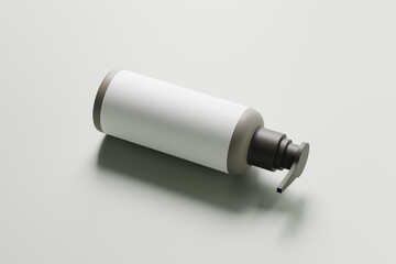 Greige Plastic Pump Bottle Mockup