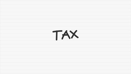 Tax day animation with magnifying glass on white background.
