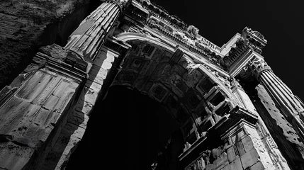 Gordijnen Black and white photo of the Arch of Constantine. © Mishab