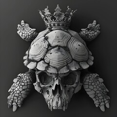 tribal tattoo of turtle using crown