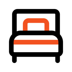 single bed line icon