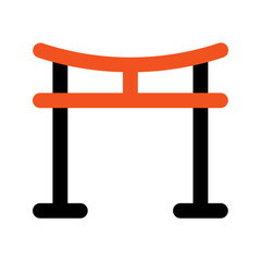 torii gate line icon