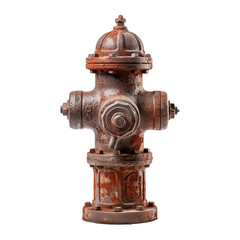 Fototapeta premium Old and rusty fire hydrant isolated on transparent background